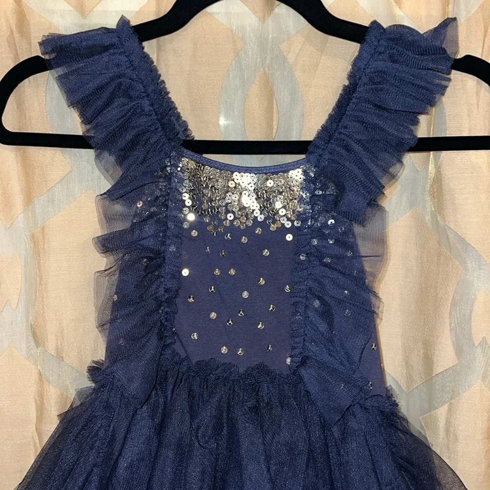 CottonOn Little Princess Navy & Gold Sequin Dress